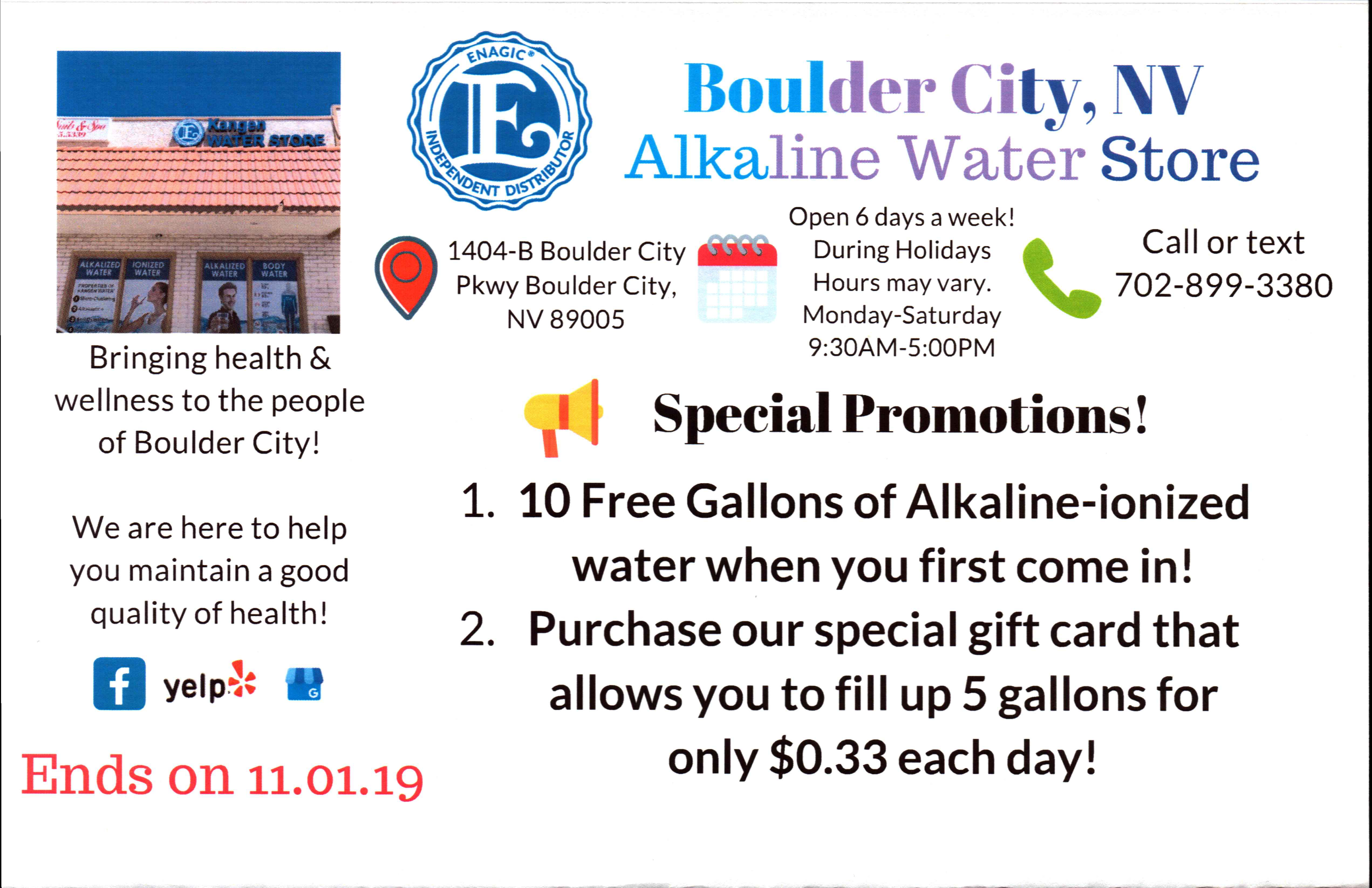 Kangen Water Flyer Boulder City, Nevada