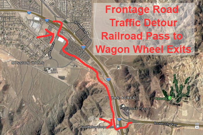 Frontage Road Traffic Detour Boulder City, NV