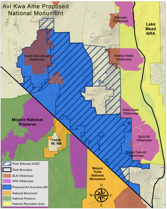 Avi-Kwa-Ame-Naional-Monument-Map-2-13-20 Boulder City, NV