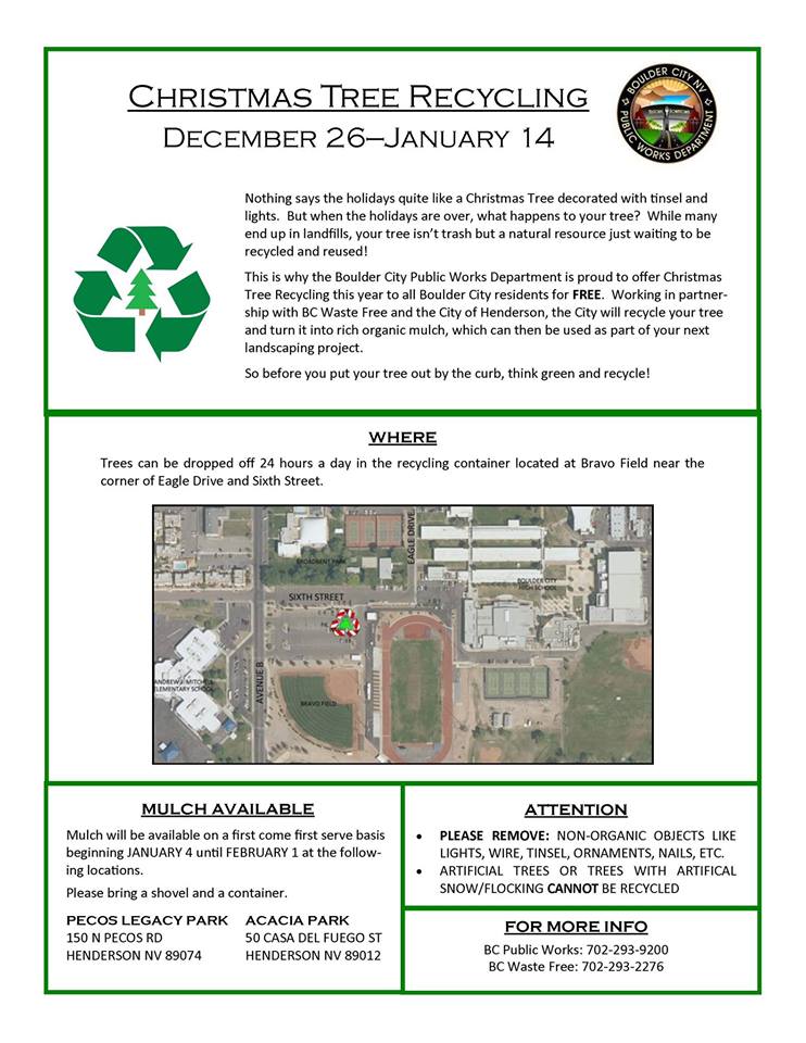 Christmas Tree Recycle Flyer Boulder City, NV