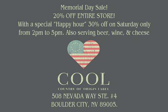 COOL Memorial Weekend Sale Boulder City, NV