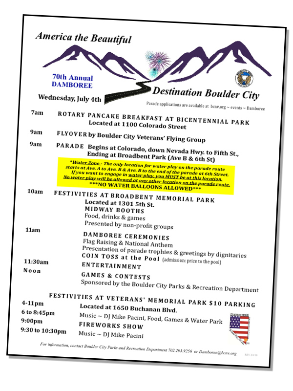 Damboree Events 2018 Boulder City, Nevada