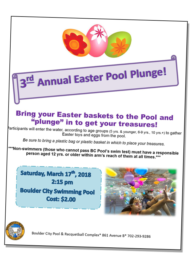 Easter Pool Plung Poster 2018 Boulder City, NV