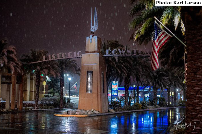 Fan Photo: SNOW! Last Night in Boulder City