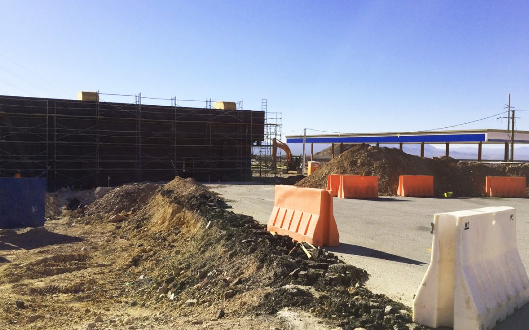 Construction is Cruising Along at the Railroad Pass Gas Station