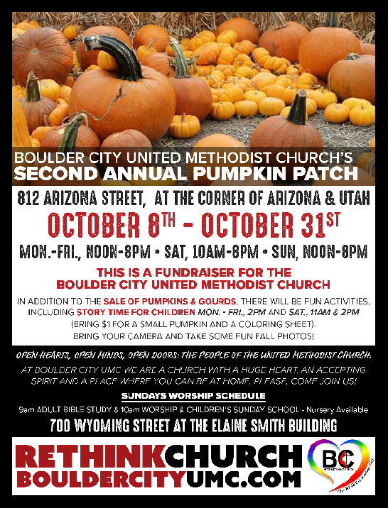 United Methodist Pumpkin Patch Flyer Boulder City, NV