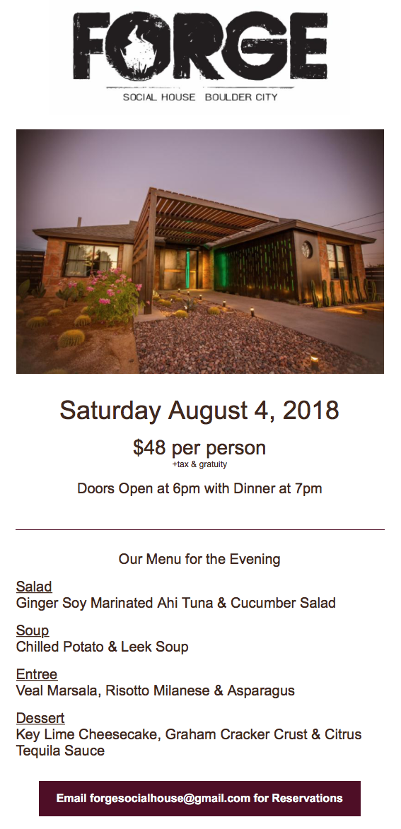 The Forge August Event Boulder City, Nevada