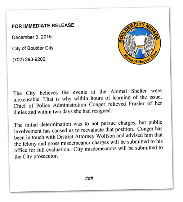 Animal Control Press Release
