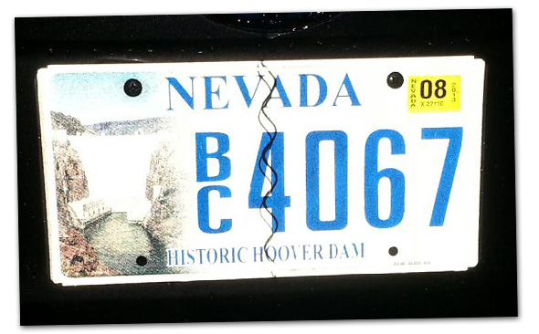 Boulder City, Nevada License Plate Winner - October 2013