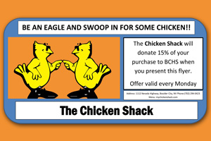 Chicken Shack Fundraiser for BCHS Every Monday
