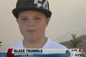 Blaze Trumble Makes Channel 13 Newscast