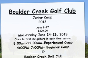 Junior Golf Camp at Boulder Creek