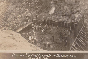 First Concrete Poured for Boulder Dam