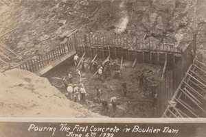 First Concrete Poured for Boulder Dam