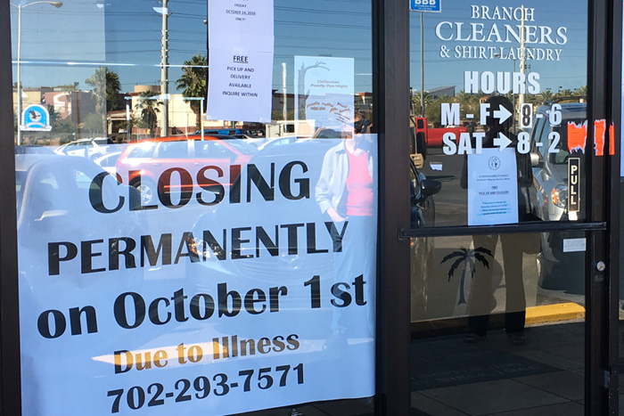 Branch Laundry/Dry Cleaners Closed