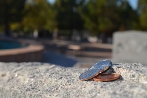 Coins On Graves in Boulder City, Nevada