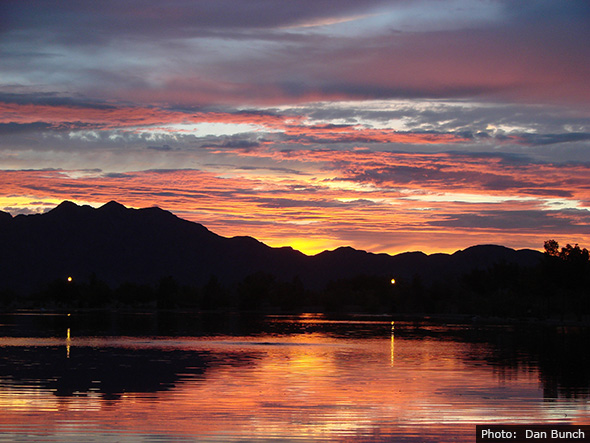 Lake in Veteran's Memorial Park in Boulder City, Nevada