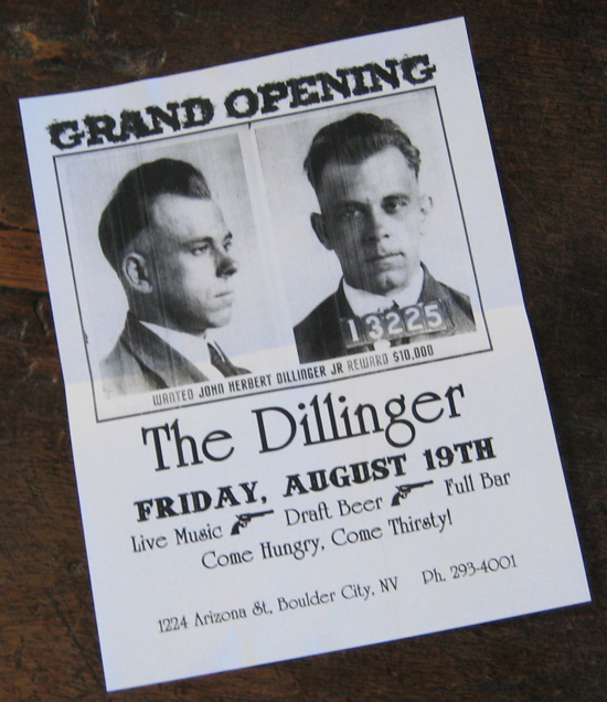 The Dillinger Grand Opening in Boulder City, Nevada The Dillinger Grand Opening in Boulder City, Nevada