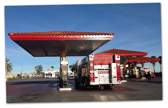 Fire Truck Fillup in Boulder City, Nevada