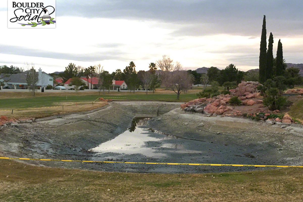 Golf Course Pond Drained in Boulder City, Nevada