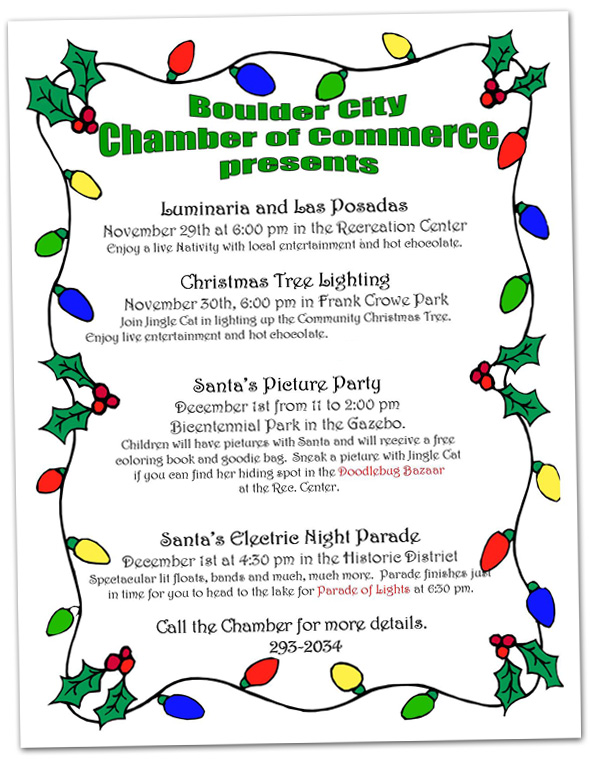 Holiday Events for 2012 in Boulder City, Nevada Holiday Events for 2012 in Boulder City, Nevada