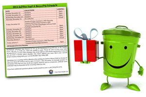 2014 Holiday Trash & Recycling Sked