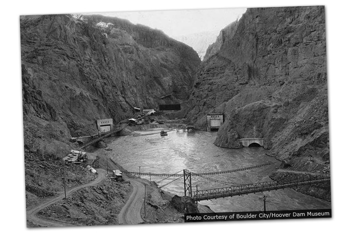 Hoover Dam Water Diverted in 1932