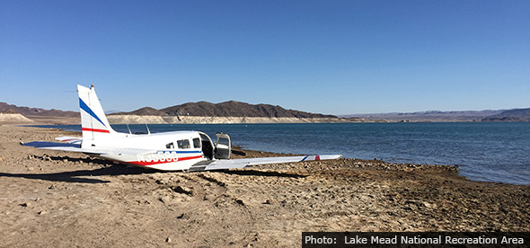 Lake Mead Plane Landing near Boulder City, Nevada