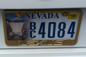 License Plate in Boulder City, Nevada