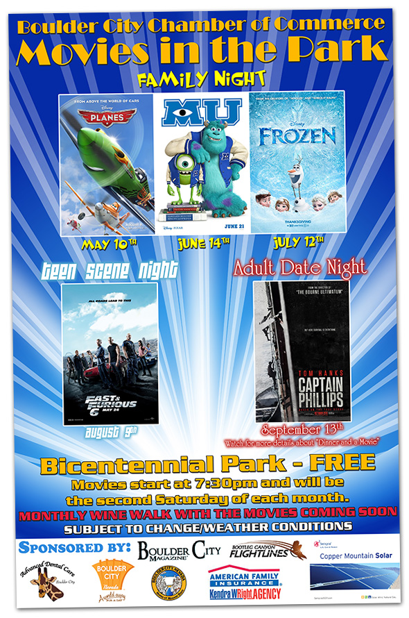 Boulder City Nevada Movies in the Park Poster 2014