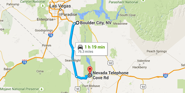 Nevada Telephone Cove Map