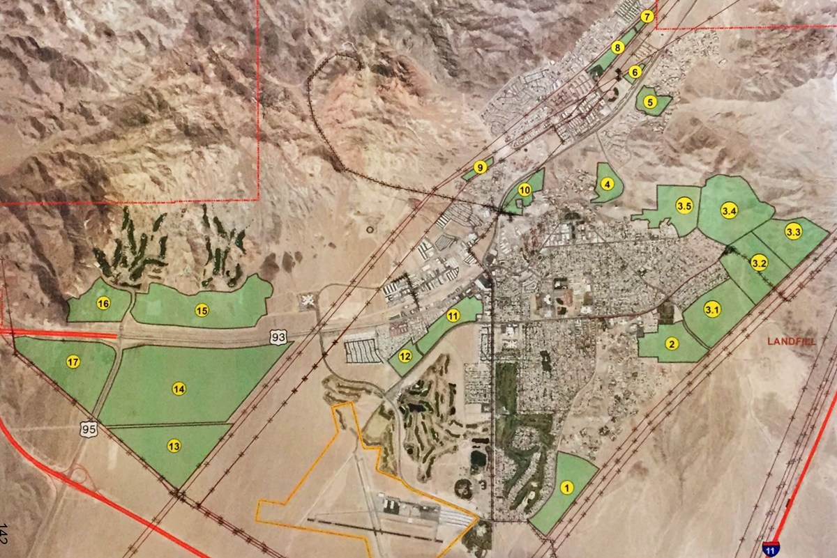 Red Dot Green Dot Maps on Land Management Plan in Boulder City, Nevada