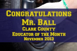 Rodney Ball Clark County Educator of the Month Award