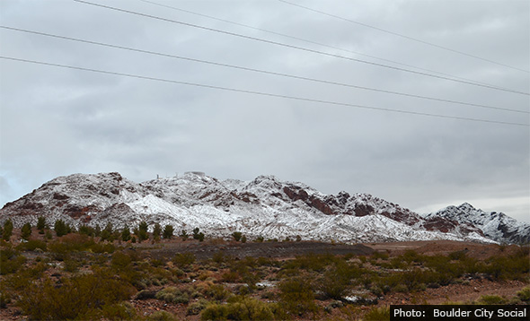 Snow in Boulder City, Nevada - February 2016