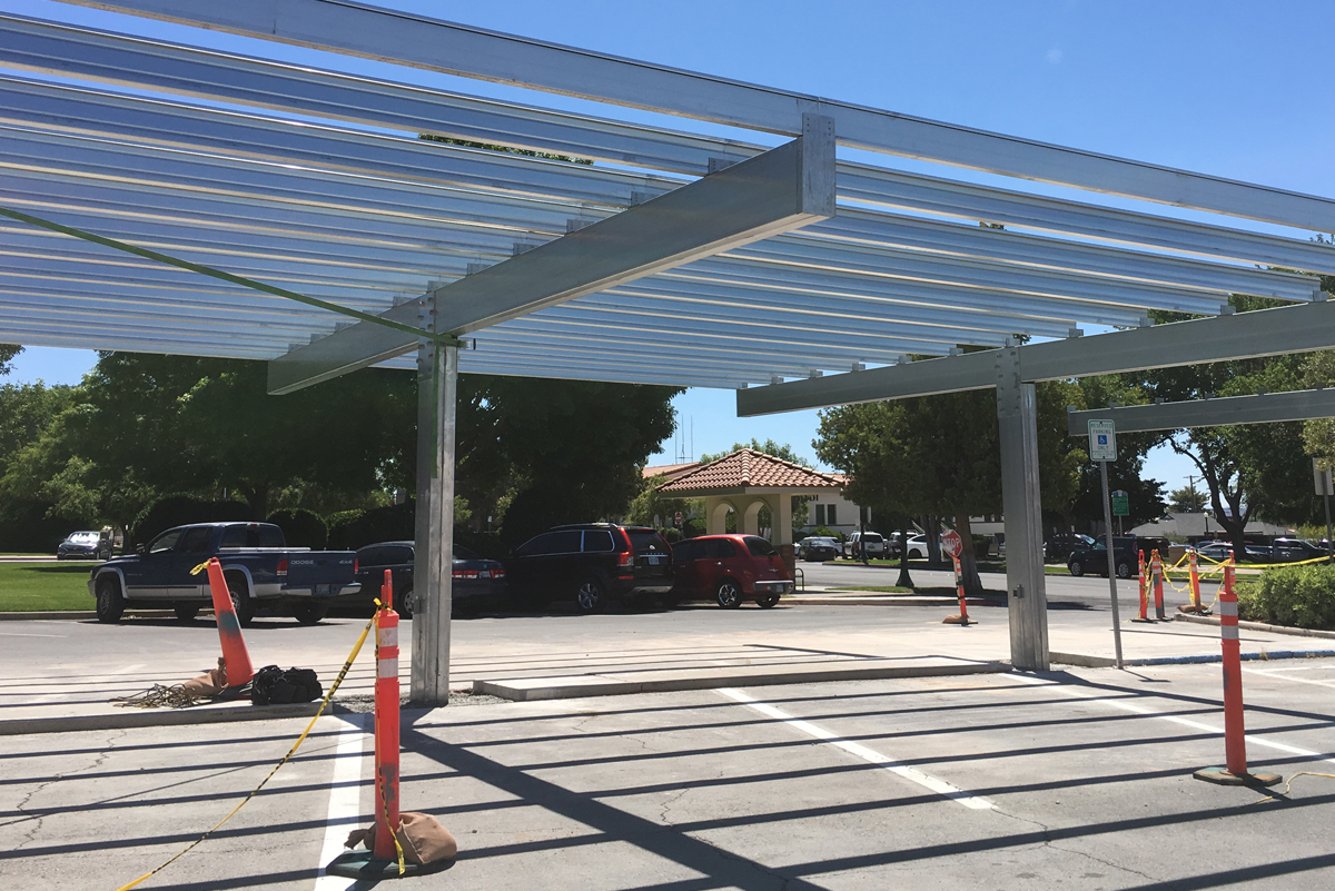 That's Solar Powered Covered Parking You See At City Hall