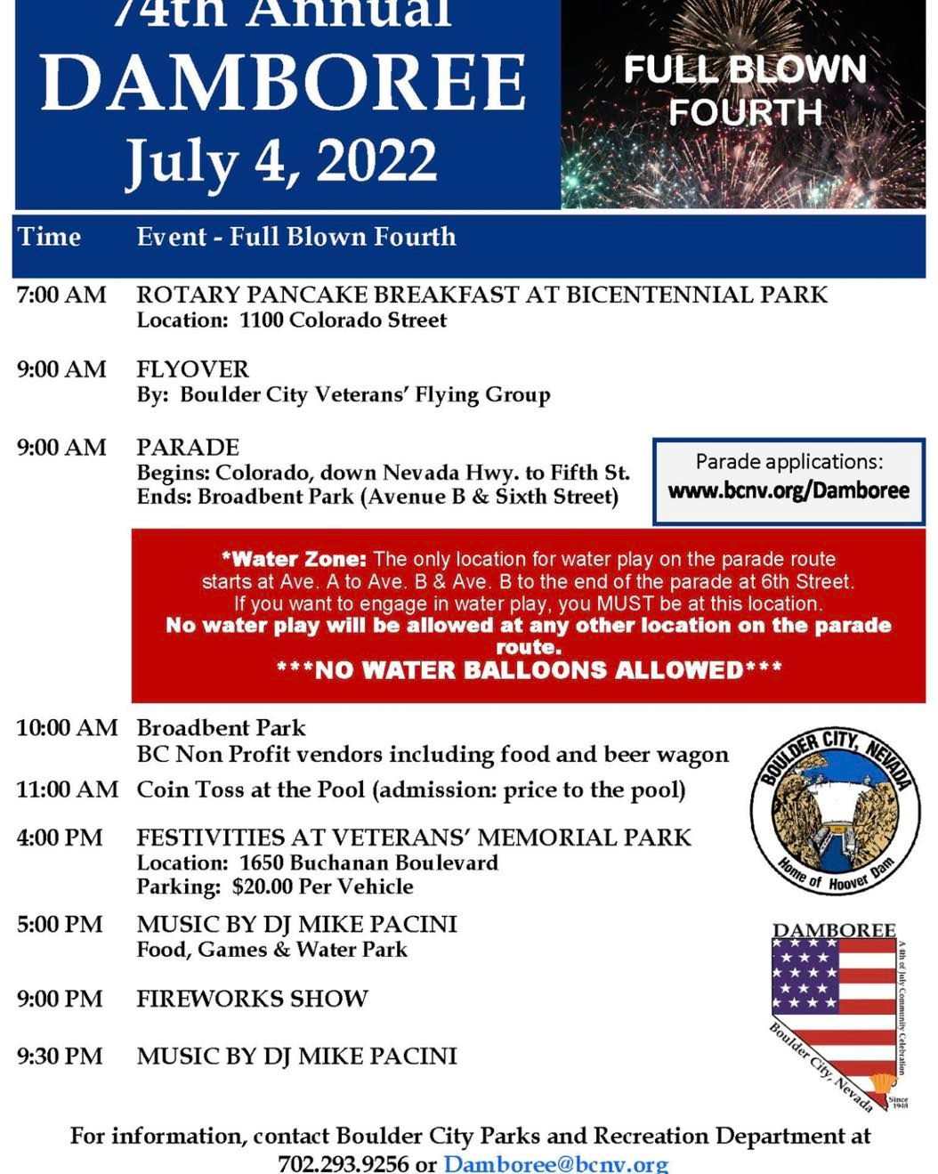 Damboree Flyer 2022 Boulder City, NV