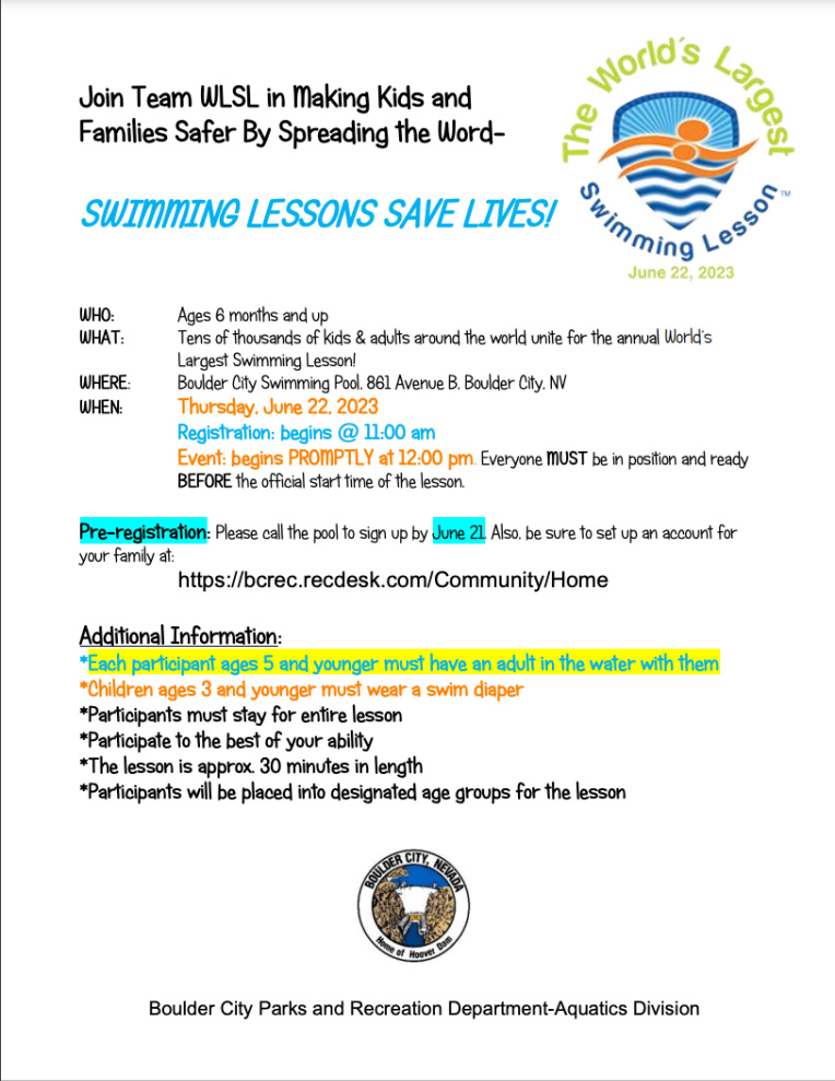 WLSL Flyer Boulder City Nevada