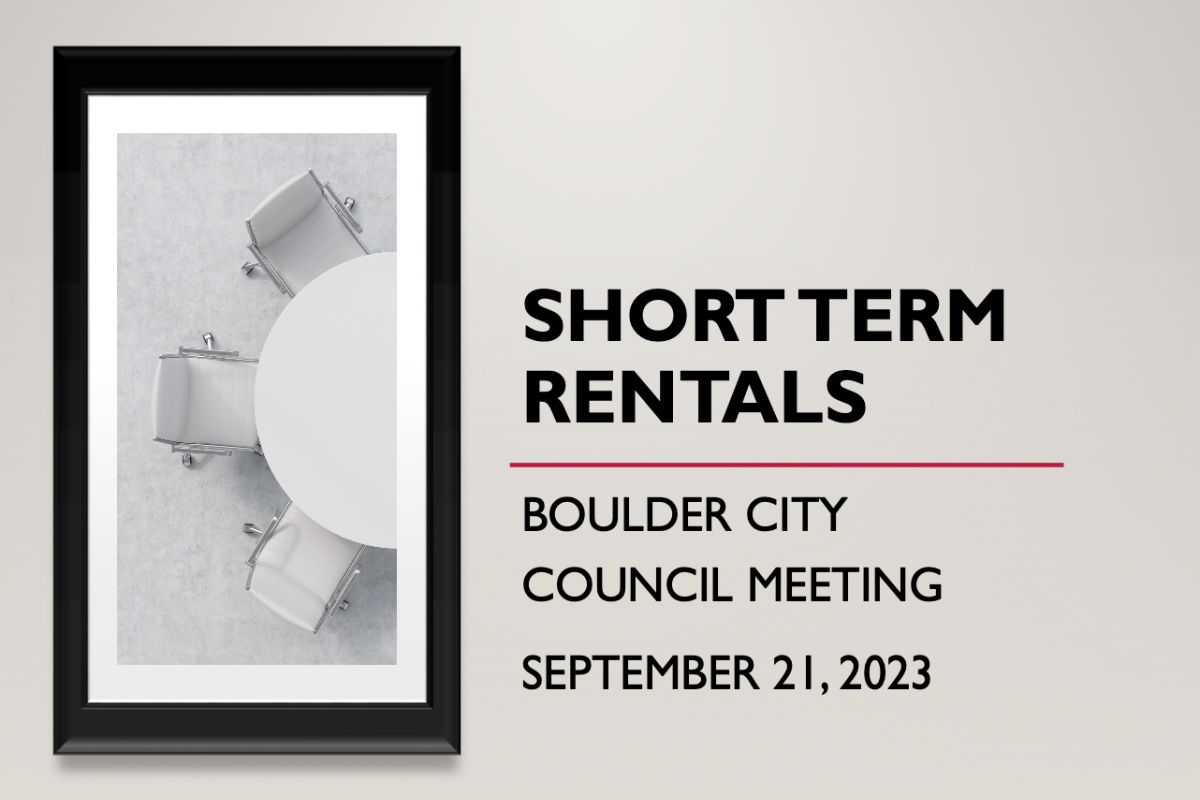 Short Term Rental Special Council Boulder City, NV