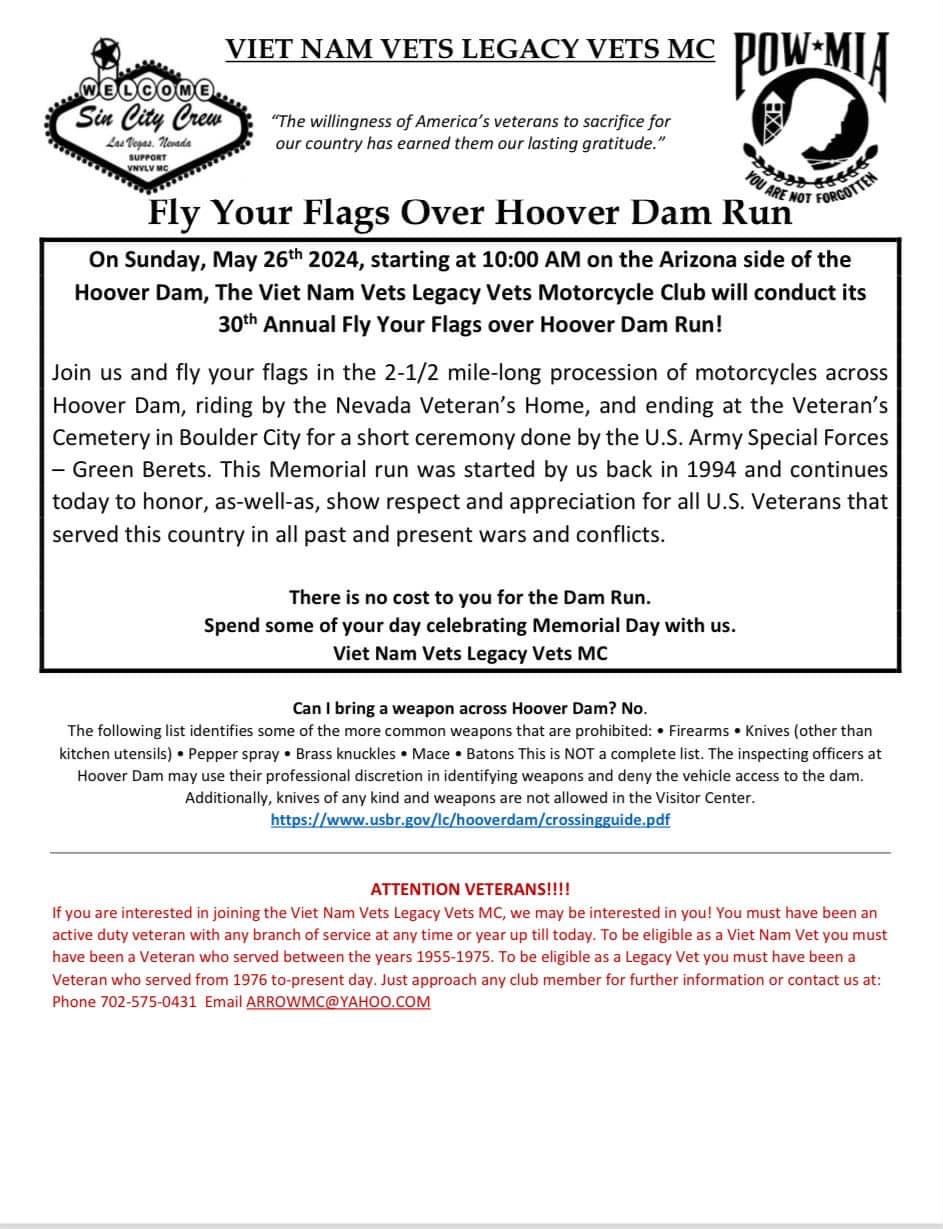 Fly Your Flags 2024 Boulder City, NV