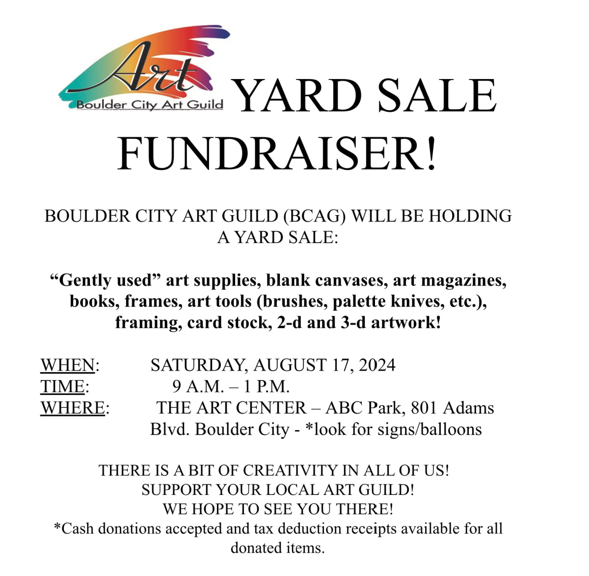 ArtGuildYardSale (1) Boulder City Nevada