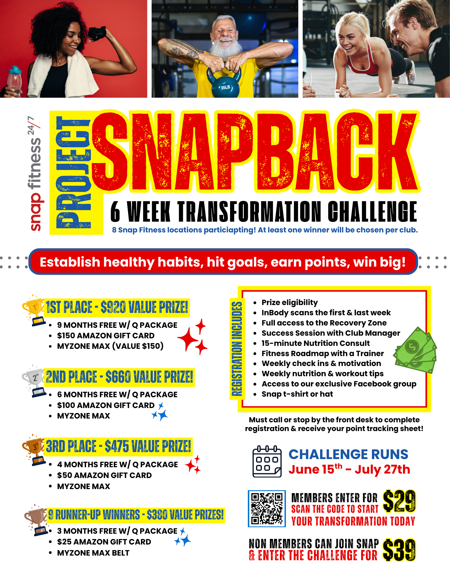 Snapback challenge in club flyer white Boulder City Nevada