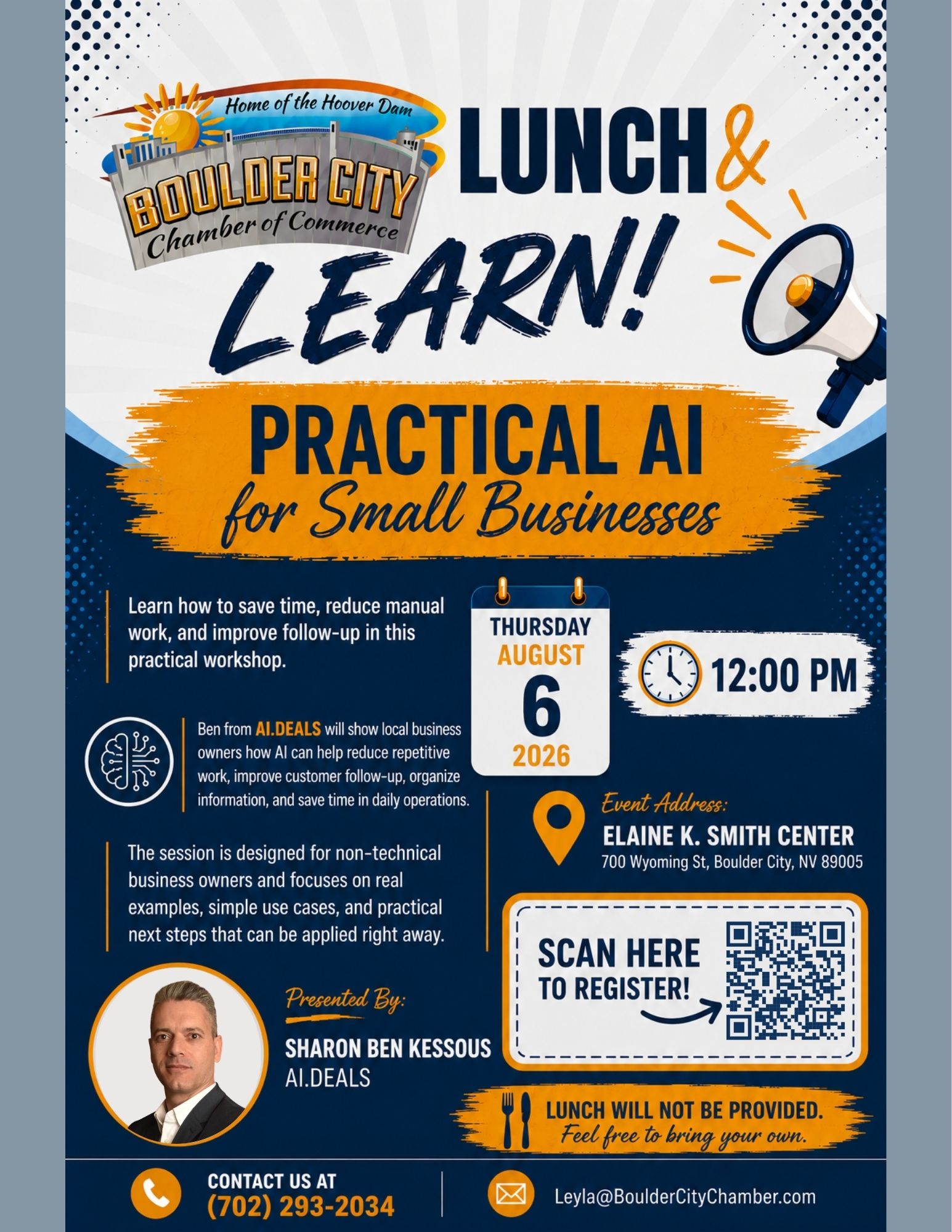 Aug Lunch & Learn flyer Boulder City Nevada