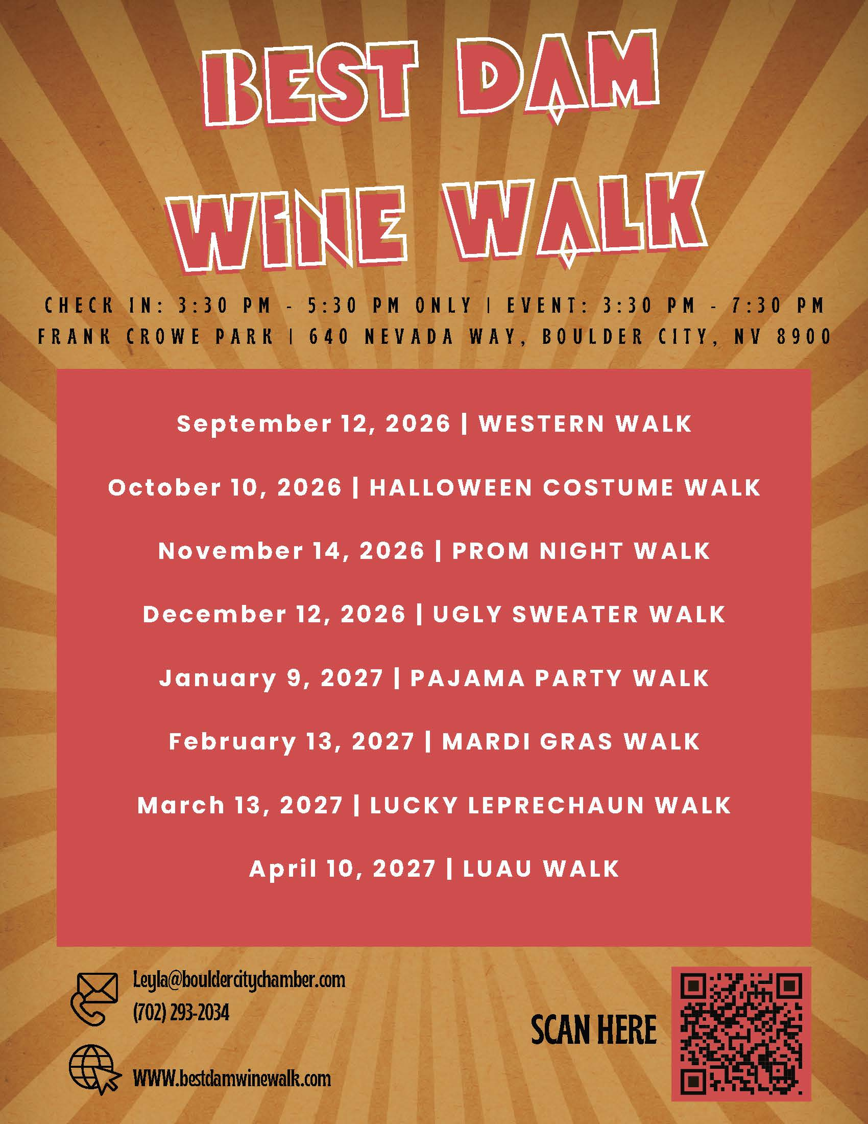 Best Dam Wine Walks 2026-2027 schedule