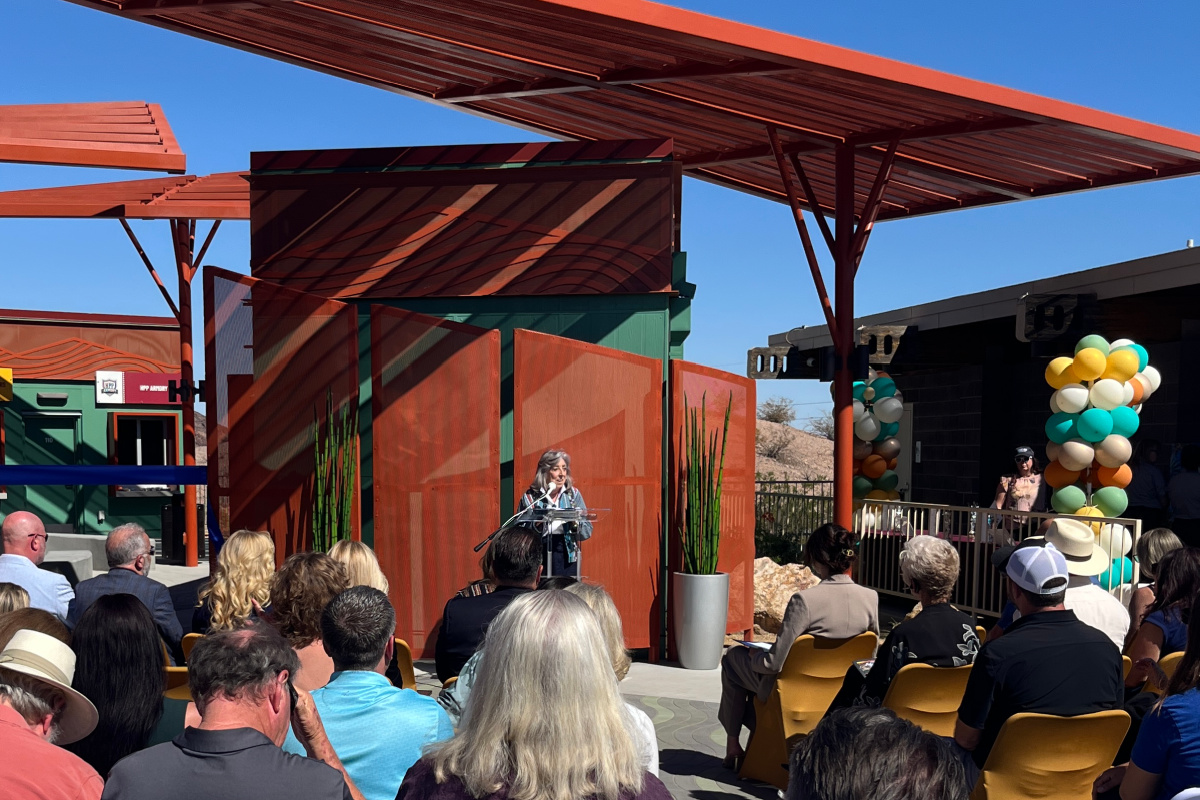 US Representative Dina Titus address the guests