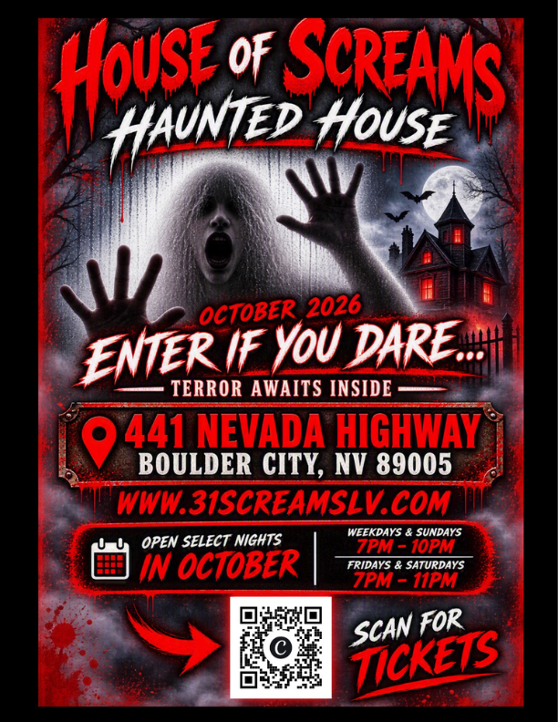 House of Screams Haunted House Flyer
